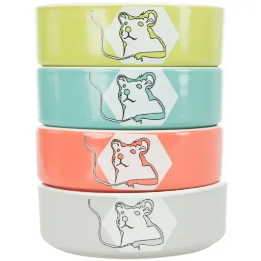 Ceramic food/water bowl small rodents - different colours 